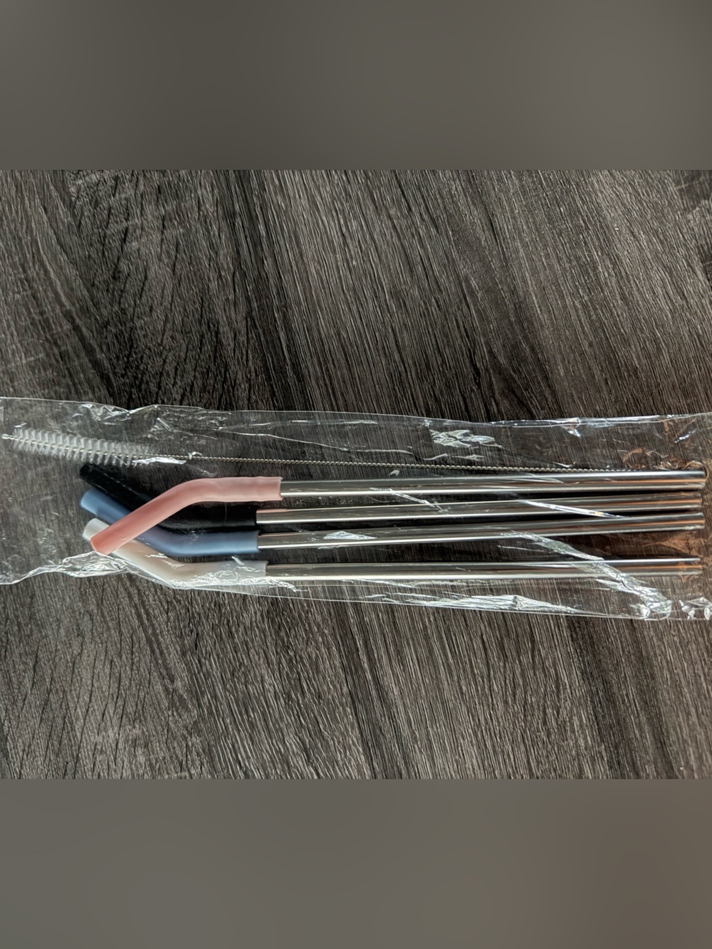Reusable Stainless Steel Drinking Straws with Silicone Tips - and Cleaning Brush